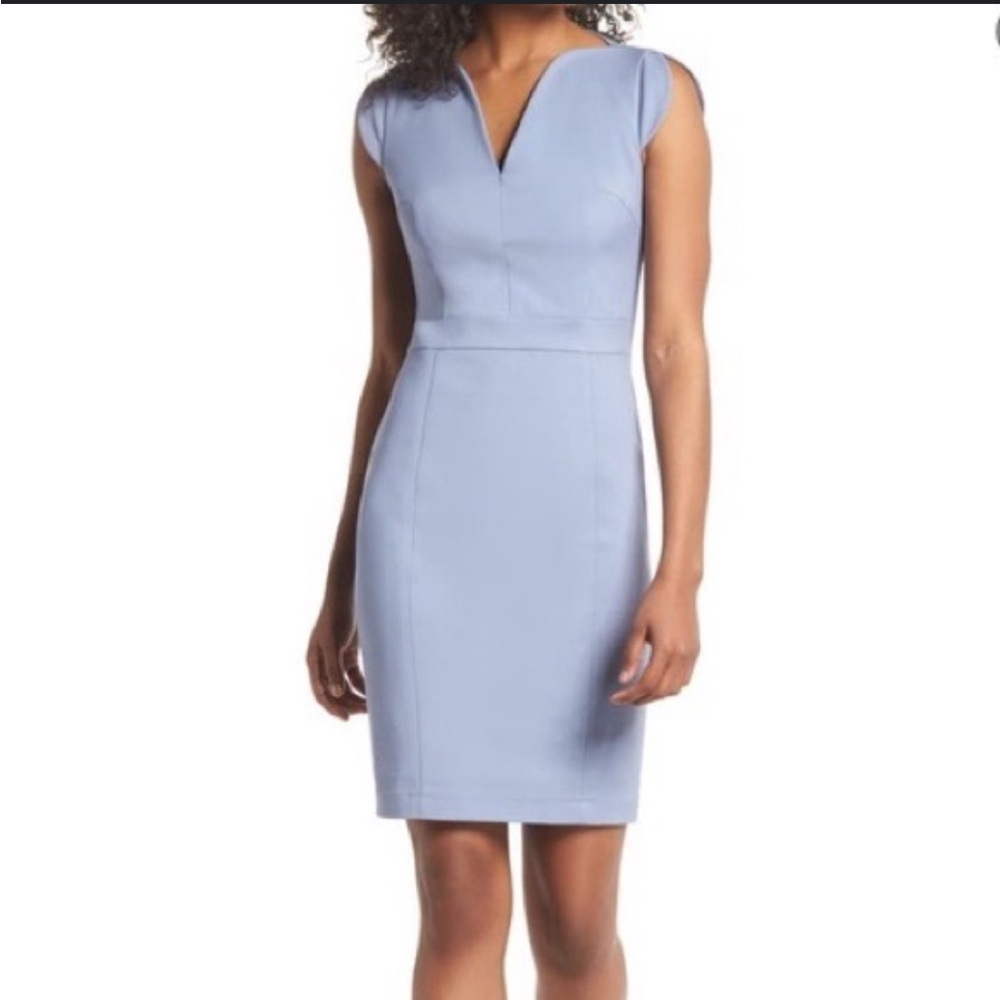 French Connection Blue Dress Sleeveless Square Neck